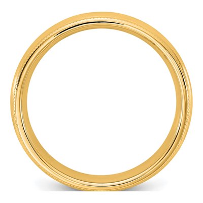 14K Yellow Gold 4.5mm Domed Milgrain Comfort-Fit Wedding Band – view 2