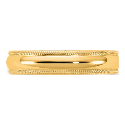14K Yellow Gold 4.5mm Domed Milgrain Comfort-Fit Wedding Band – view 3