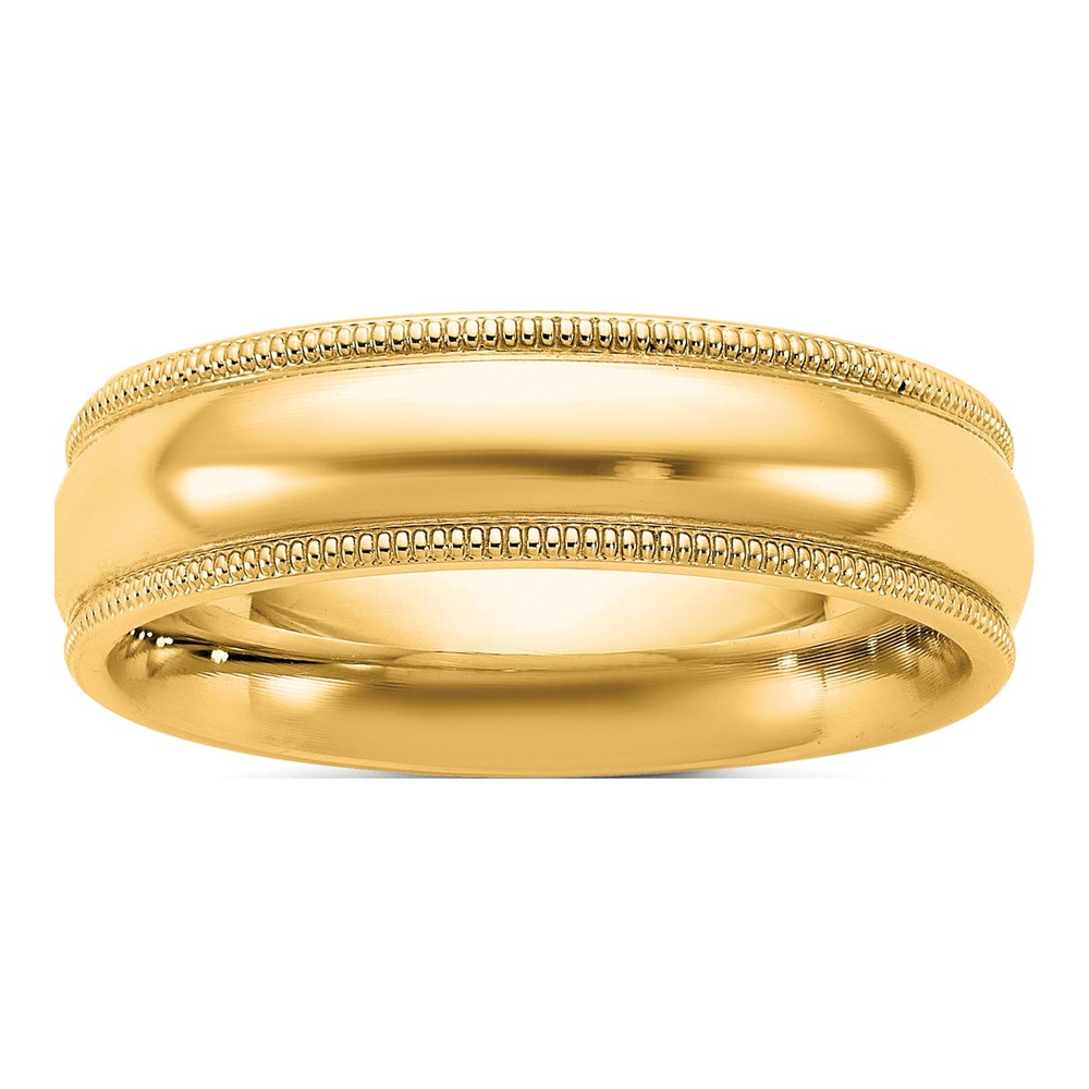 14K Yellow Gold 5.5mm Milgrain Comfort Fit Band Size 4