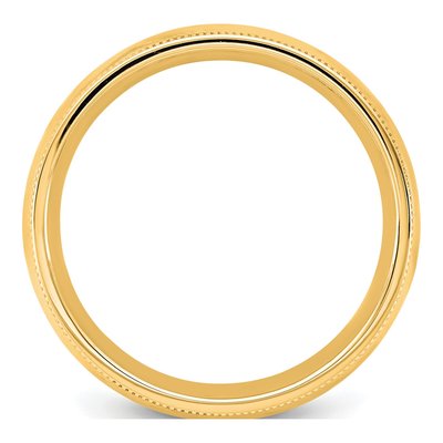 14K Yellow Gold 5.5mm Domed Milgrain Comfort-Fit Wedding Band – view 2