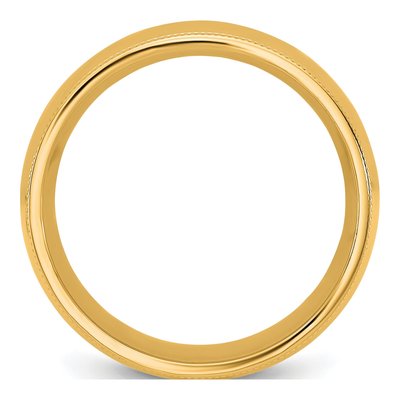 14K Yellow Gold 8mm Domed Milgrain Comfort-Fit Wedding Band – view 2