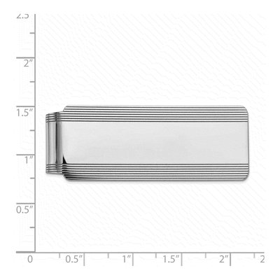 Men's 14K White Gold Grooved Money Clip – view 3
