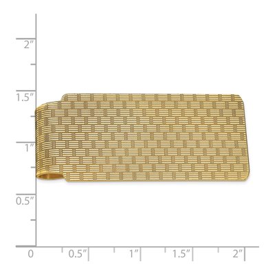 14K Yellow Gold Basketweave Money Clip, Men's – view 4