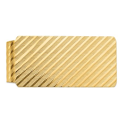 14K Yellow Gold Textured Money Clip for Men