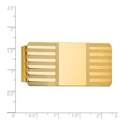 14K Yellow Gold Polished Money Clip, Men's – view 3