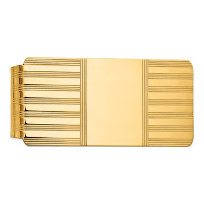 14K Yellow Gold Polished Money Clip, Men's