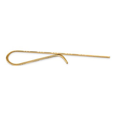 Men's 14K Yellow Gold Textured Basketweave Tie Bar – view 3