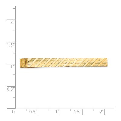 14K Yellow Gold Men's Textured Tie Bar – view 4