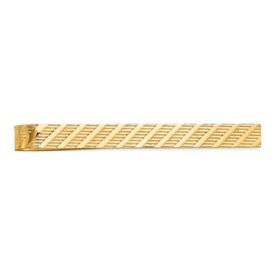 14K Yellow Gold Men's Textured Tie Bar