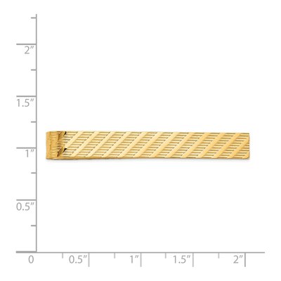 14K Yellow Gold Men's Textured Tie Bar – view 4