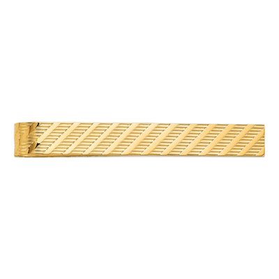 14K Yellow Gold Men's Textured Tie Bar