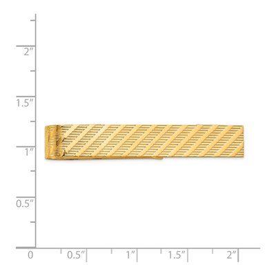 14K Yellow Gold Men's Textured Tie Bar – view 4