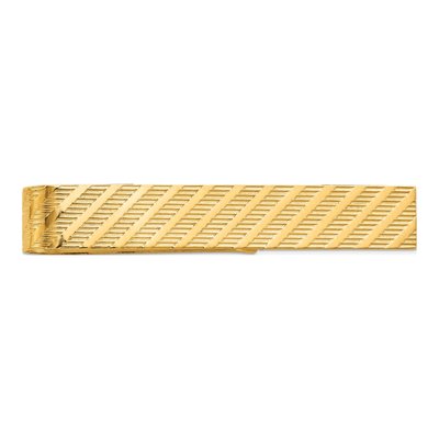 14K Yellow Gold Men's Textured Tie Bar