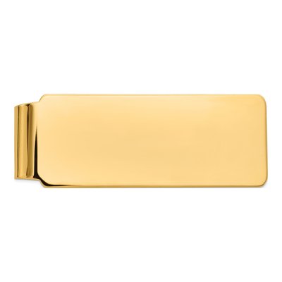 14K Yellow Gold Men's Money Clip, Polished & Engravable