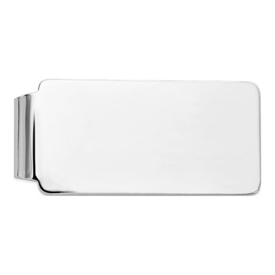 14K White Gold Money Clip for Men, Engravable