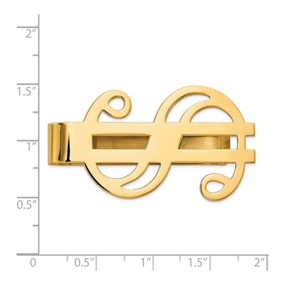 14K Yellow Gold Dollar Sign Money Clip, Engravable – view 4