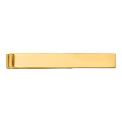 Men's 14K Yellow Gold Polished Tie Bar, Engravable