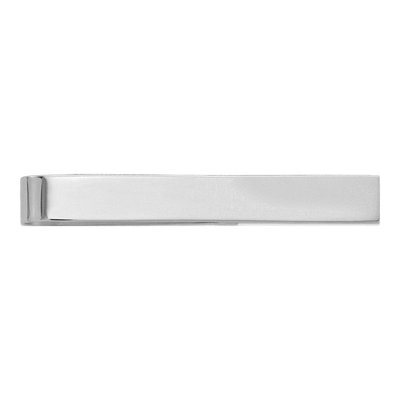 14K White Gold Men's Polished Tie Bar