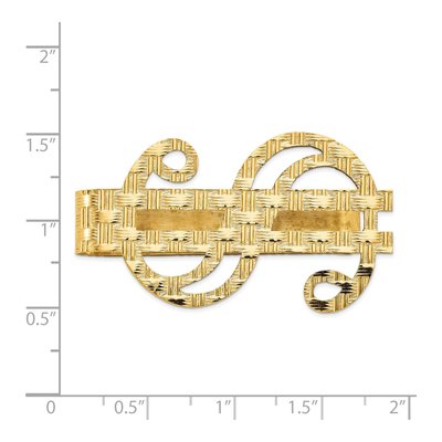 14K Yellow Gold Textured Dollar Sign Money Clip – view 4