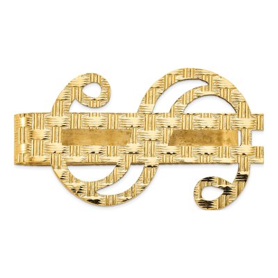 14K Yellow Gold Textured Dollar Sign Money Clip