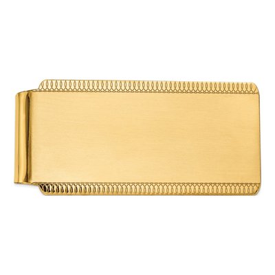 14K Yellow Gold Engravable Money Clip, Men's