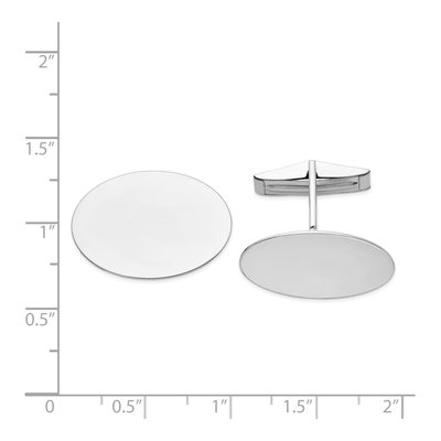 Men's 14K White Gold Oval Cuff Links – view 3