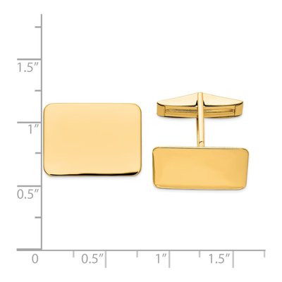 Solid 14K Yellow Gold Men's Rectangular Cuff Links – view 3