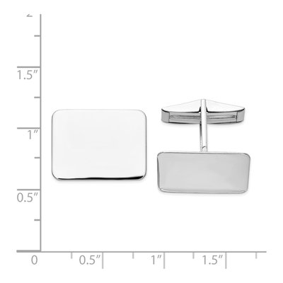 14K White Gold Rectangular Cuff Links for Men – view 3