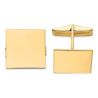 Men's 14K Yellow Gold Square Cuff Links