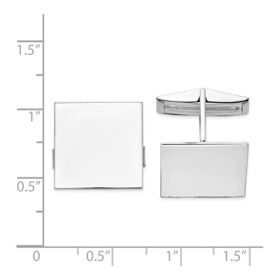 14K White Gold Square Cuff Links for Men – view 2