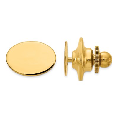 14K Yellow Gold Oval Tie Tac for Men
