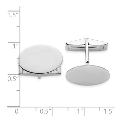 14K White Gold Men's Oval Cuff Links – view 3