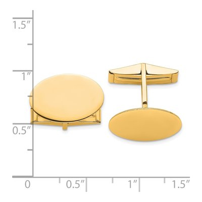 14K Yellow Gold Men's Oval Cuff Links – view 2