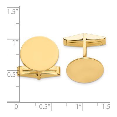 14K Yellow Gold Men's Circular Polished Cuff Links – view 3