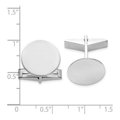 14K White Gold Men's Circular Cuff Links – view 3