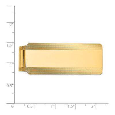 14K Yellow Gold Grooved Money Clip for Men – view 4
