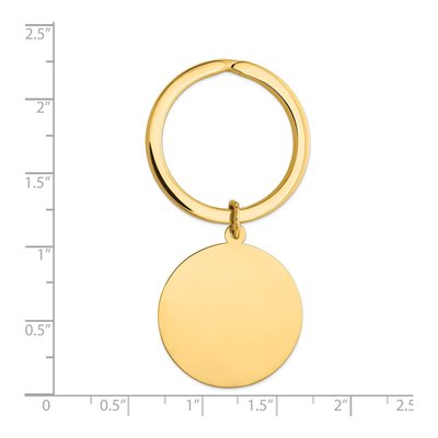 14K Yellow Gold Round Disc Key Ring – view 3