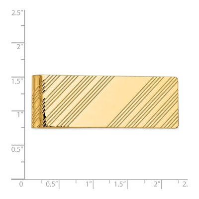 14K Yellow Gold Men's Grooved Polished Money Clip – view 4
