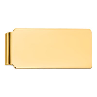 14K Yellow Gold Men's Money Clip, Polished & Engravable