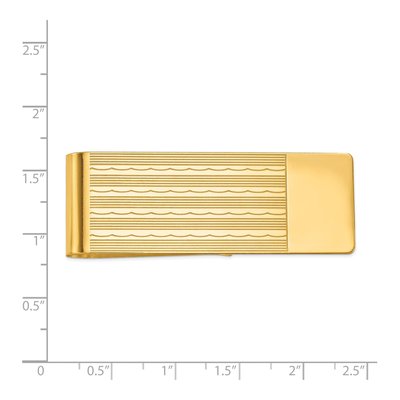 14K Gold Men's Textured Money Clip, Engravable – view 4