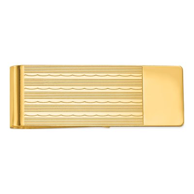14K Gold Men's Textured Money Clip, Engravable