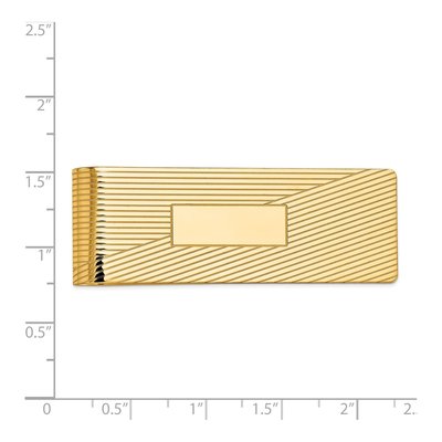 14K Yellow Gold Men's Grooved Money Clip – view 4
