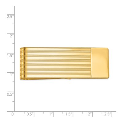 14K Yellow Gold Men's Grooved Money Clip – view 4