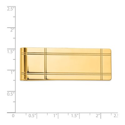 14K Yellow Gold Grooved Money Clip, Engravable – view 4