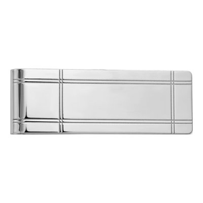 14K White Gold Men's Grooved Money Clip