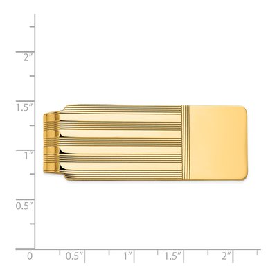 14K Yellow Gold Men's Grooved Money Clip – view 4