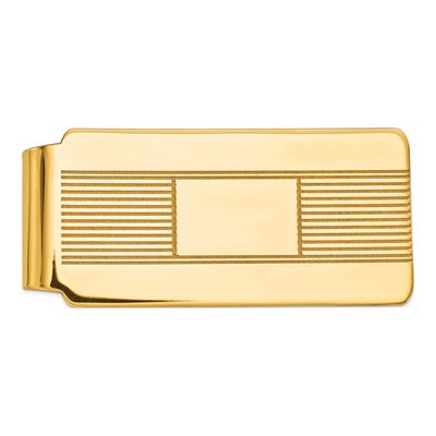 14K Yellow Gold Men's Engravable Money Clip