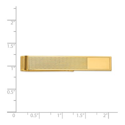14K Yellow Gold Grooved Engravable Tie Bar – view 3