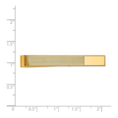 Men's 14K Yellow Gold Grooved Engravable Tie Bar – view 4