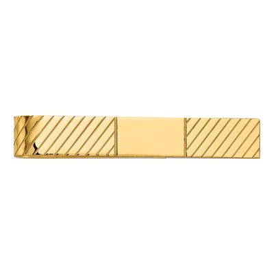 14K Yellow Gold Men's Polished Engravable Tie Bar